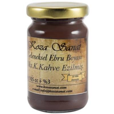 Koza Sanat Ezilmiş Ebru Boyası Pigment Koyu Kahverengi 105ml