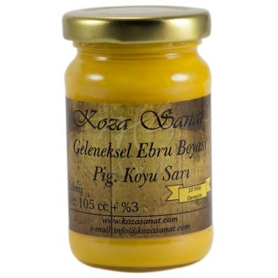 Koza Sanat Ezilmiş Ebru Boyası Pigment Koyu Sarı 105ml