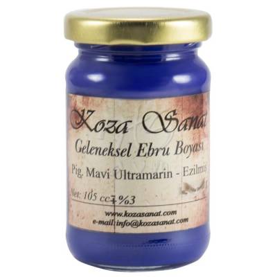 Koza Sanat Ezilmiş Ebru Boyası Pigment Mavi - Ultramarine105ml