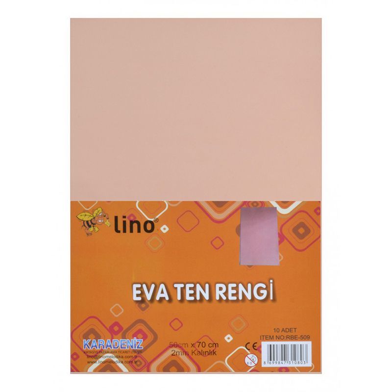 Lino Karadeniz Eva 50x70cm 2mm Ten Rengi 10lu Rbe509