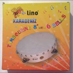 Lino Karadeniz - Lino Tamburin 8inch Derili 6 Zilli