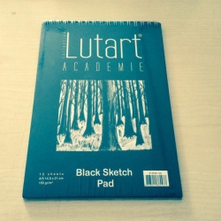 Lutart - Lutart Academie Black Sketch Pad Eskiz Defteri Spiralli A5 14,8 x 21 cm 160 gr Siyah Kağıt