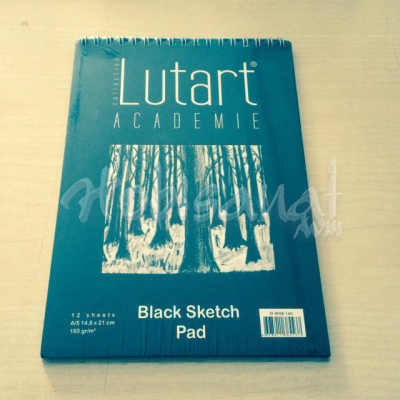 Lutart Academie Black Sketch Pad Eskiz Defteri Spiralli A5 14,8 x 21 cm 160 gr Siyah Kağıt