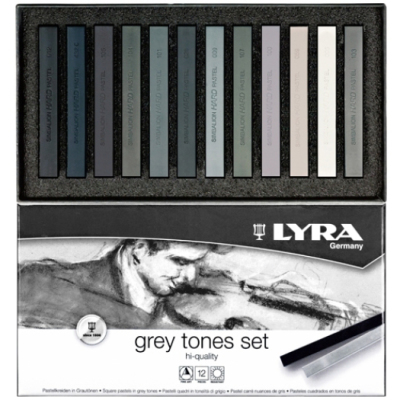 Lyra Gri Tonlar Soft - Toz Pastel Boya Seti 12 Renk 5641122