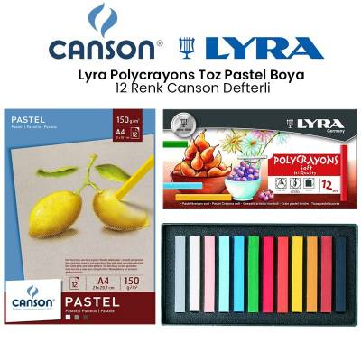 Lyra Polycrayons Toz Pastel Boya 12 Renk Canson Defterli