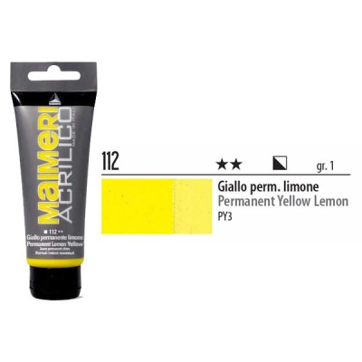 Maimeri Acrilico Akrilik Boya 112 Permanent Yellow Lemon 200ml