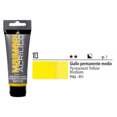 Maimeri Acrilico Akrilik Boya 113 Permanent Yellow Medium 200ml