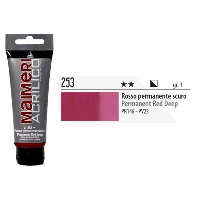 Maimeri Acrilico Akrilik Boya 253 Permanent Red Deep 200ml