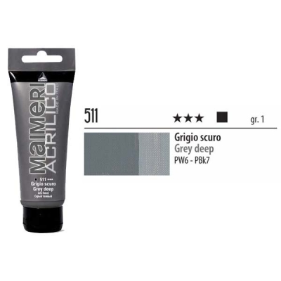 Maimeri Acrilico Akrilik Boya 511 Grey Deep 200ml