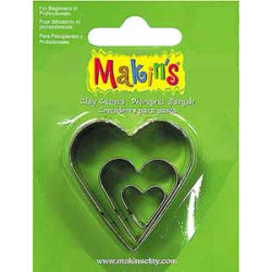 Makins Clay - Makin's Clay Kesici Kalıp Seti Kalp 3 Parça Kod:36007