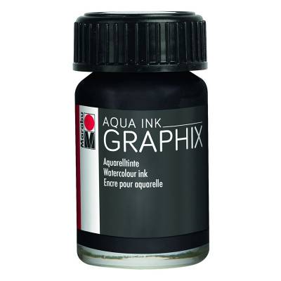Marabu Graphix Aqua Ink 15ml 073 Black Noir
