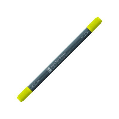 Marabu Graphix Aqua Pen Çift Uçlu Sulu Boya Kalemi 019 Yellow