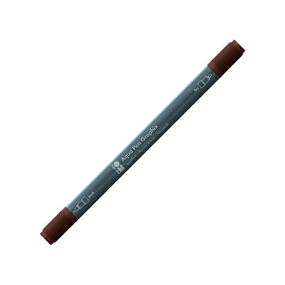 Marabu Graphix Aqua Pen Çift Uçlu Sulu Boya Kalemi 045 Dark Brown