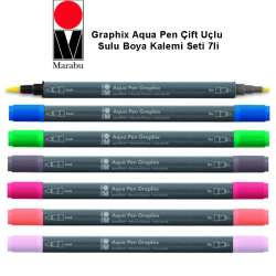 Anka Art - Marabu Graphix Aqua Pen Çift Uçlu Sulu Boya Kalemi 7li Set 1