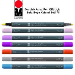 Anka Art - Marabu Graphix Aqua Pen Çift Uçlu Sulu Boya Kalemi 7li Set 2