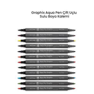 Marabu Graphix Aqua Pen Çift Uçlu Sulu Boya Kalemi 8li Set 1