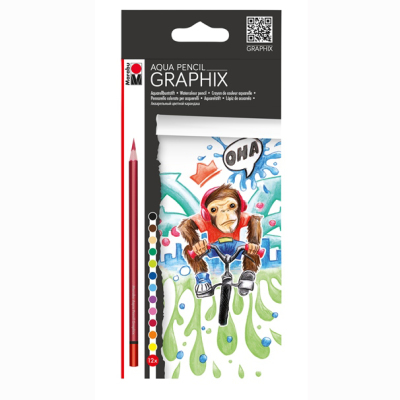 Marabu Graphix Aqua Pencil Sulu Boya Kalem Seti 12 Renk