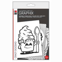 Marabu - Marabu Graphix Colouring Card 12li Crazy Doodad Set