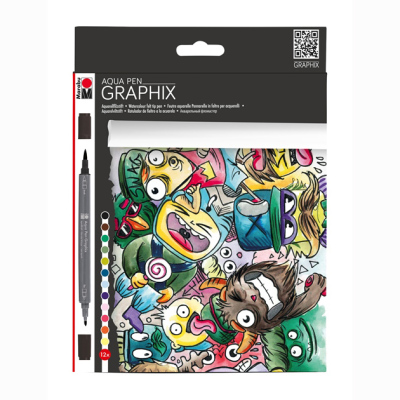 Marabu Graphix Mega Mash Aqua Pen Set 12 Renk