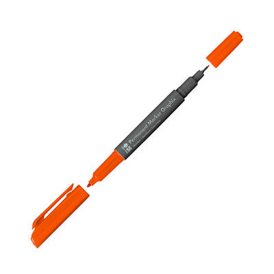 Marabu Graphix Permanent Marker Çift Uçlu 1.0mm-0.5mm 225 Tangerine