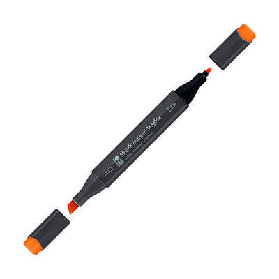 Marabu Graphix Sketch Marker Çift Uçlu Kalem 925 Brilliant Orange