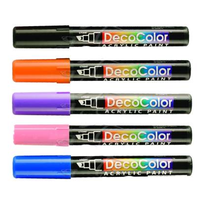 Marvy Decocolor Akrilik Markör Kesik Uç Set 4 Koyu Renkler