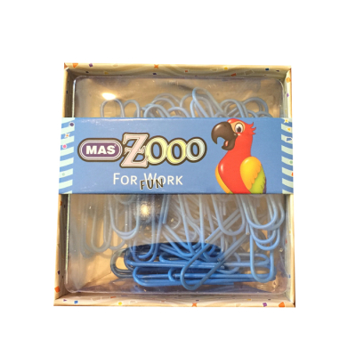 Mas Zoo Kare Kutuda Plastik Ataş Seti Mavi