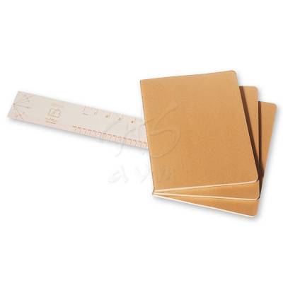 Moleskine Cahier 3lü XL Boy 19x25 cm Düz Defter Bej