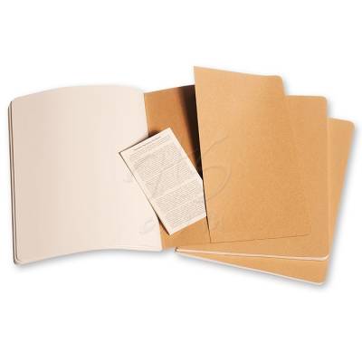 Moleskine Cahier 3lü XL Boy 19x25 cm Düz Defter Bej