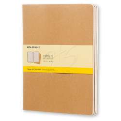 Moleskine - Moleskine Cahier 3lü XL Boy 19x25cm Kareli Defter Bej