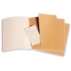 Moleskine Cahier 3lü XL Boy 19x25cm Kareli Defter Bej - 4