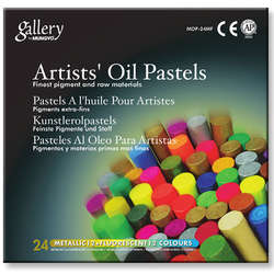 Mungyo - Mungyo Gallery Artists Oil Pastel 24lü Set Metalik + Fosforlu Renkler (1)