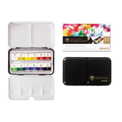 Mungyo Gallery Artists Watercolor Set 12 Renk Yarım Tablet MWPH-12C