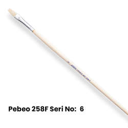 Pebeo - Pebeo 258F Seri Düz Kesik Uçlu Fırca No 6