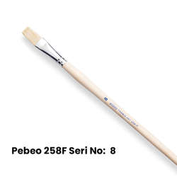 Pebeo - Pebeo 258F Seri Düz Kesik Uçlu Fırca No 8