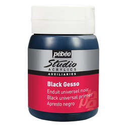 Pebeo - Pebeo Black Gesso Studio Siyah Astar Boya 500ml