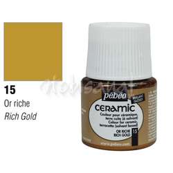 Pebeo - Pebeo Seramik Boyası 15 Rich Gold 45ml