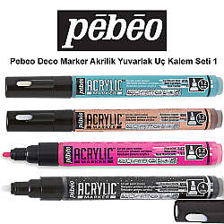 Pebeo Deco Marker Akrilik Yuvarlak Kalem Seti 1 4lü