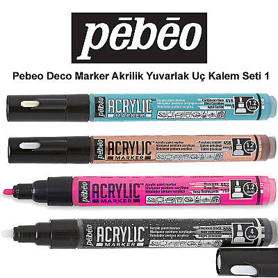 Pebeo Deco Marker Akrilik Yuvarlak Kalem Seti 1 4lü - 1