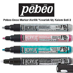 Pebeo Deco Marker Akrilik Yuvarlak Kalem Seti 2 4lü
