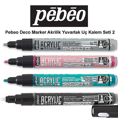 Pebeo Deco Marker Akrilik Yuvarlak Kalem Seti 2 4lü - 1