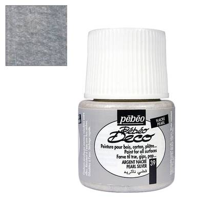 Pebeo Deco Su Bazlı Akrilik Ahşap Boyası 110ml 39 Pearl Silver