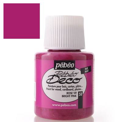 Pebeo Deco Su Bazlı Akrilik Ahşap Boyası 110ml 58 Bright Pink