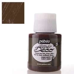 Pebeo - Pebeo Deco Su Bazlı Akrilik Ahşap Boyası 110ml 74 Burnt Umber