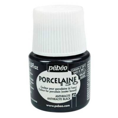 Pebeo Porcelaine 150 Fırınlanabilir Boya 42 Anthracite Black