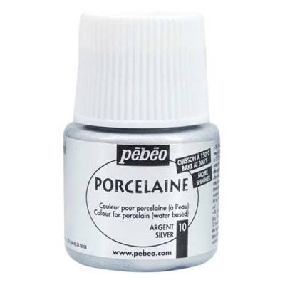 Pebeo Porcelaine 150 Fırınlanabilir Boya 110 Shimmer Silver