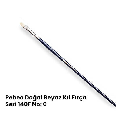 Pebeo 140F Doğal Beyaz Kıl Yağlı Boya-Akrilik Boya Fırçası No 0