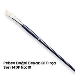 Pebeo - Pebeo 140F Doğal Beyaz Kıl Yağlı Boya-Akrilik Boya Fırçası No 10