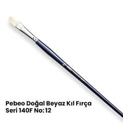 Pebeo - Pebeo 140F Doğal Beyaz Kıl Yağlı Boya-Akrilik Boya Fırçası No 12