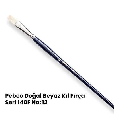 Pebeo 140F Doğal Beyaz Kıl Yağlı Boya-Akrilik Boya Fırçası No 12